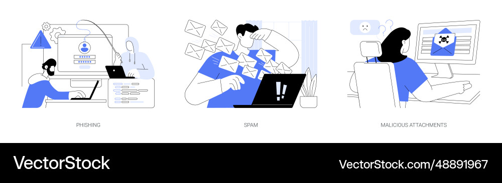 Computer network attack isolated cartoon Computer network attack isolated cartoon vector image
