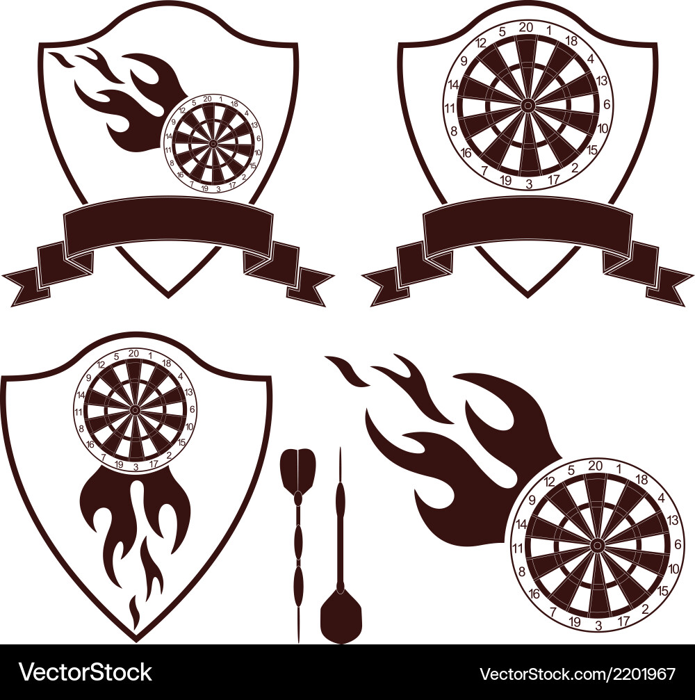 Dart Game Set - Throwing Targets vector image