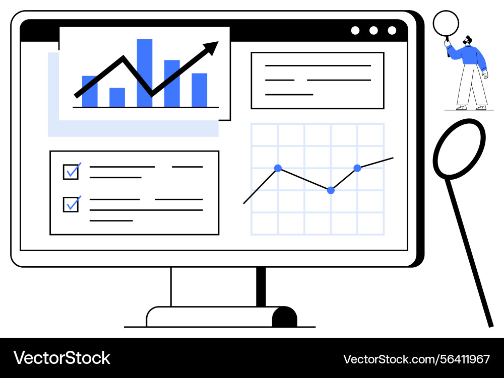 Data analytics dashboard with charts metrics Data analytics dashboard with charts metrics vector image