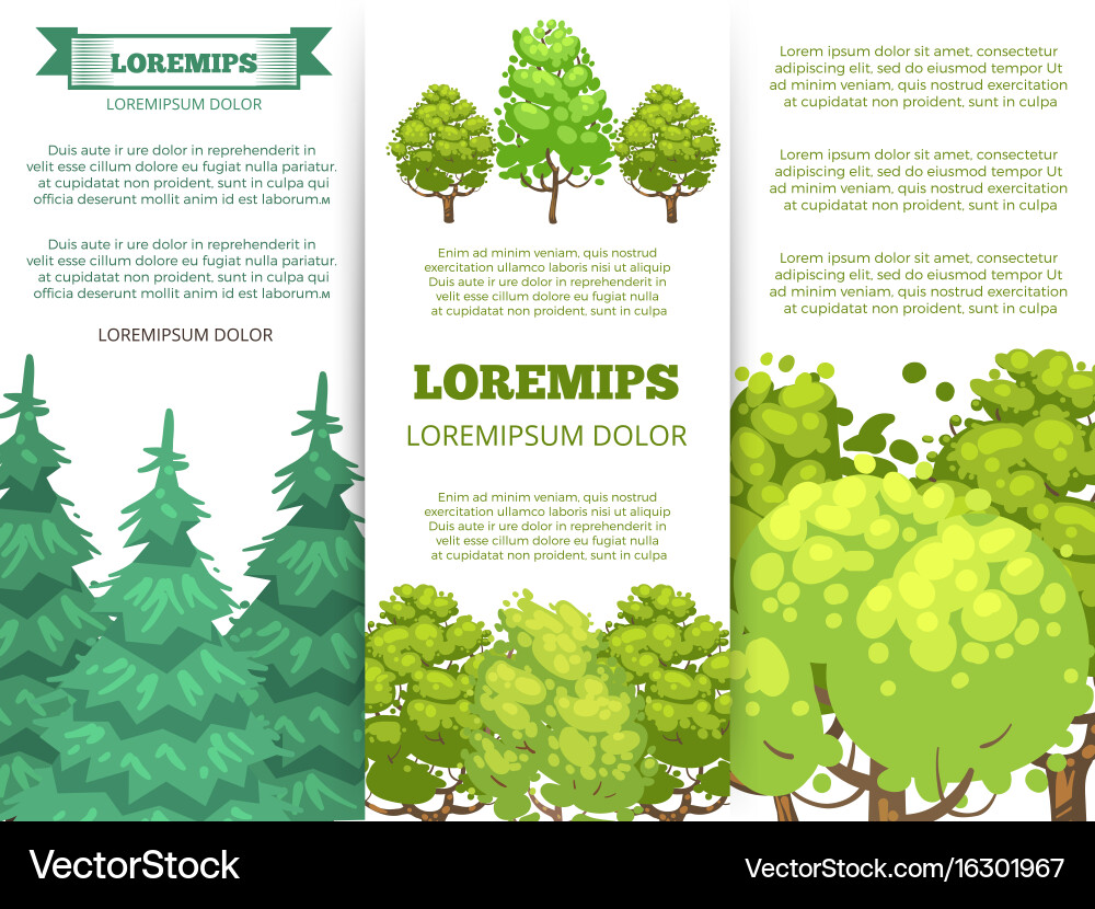 Eco banner template - forest banners with colorful Vector Image