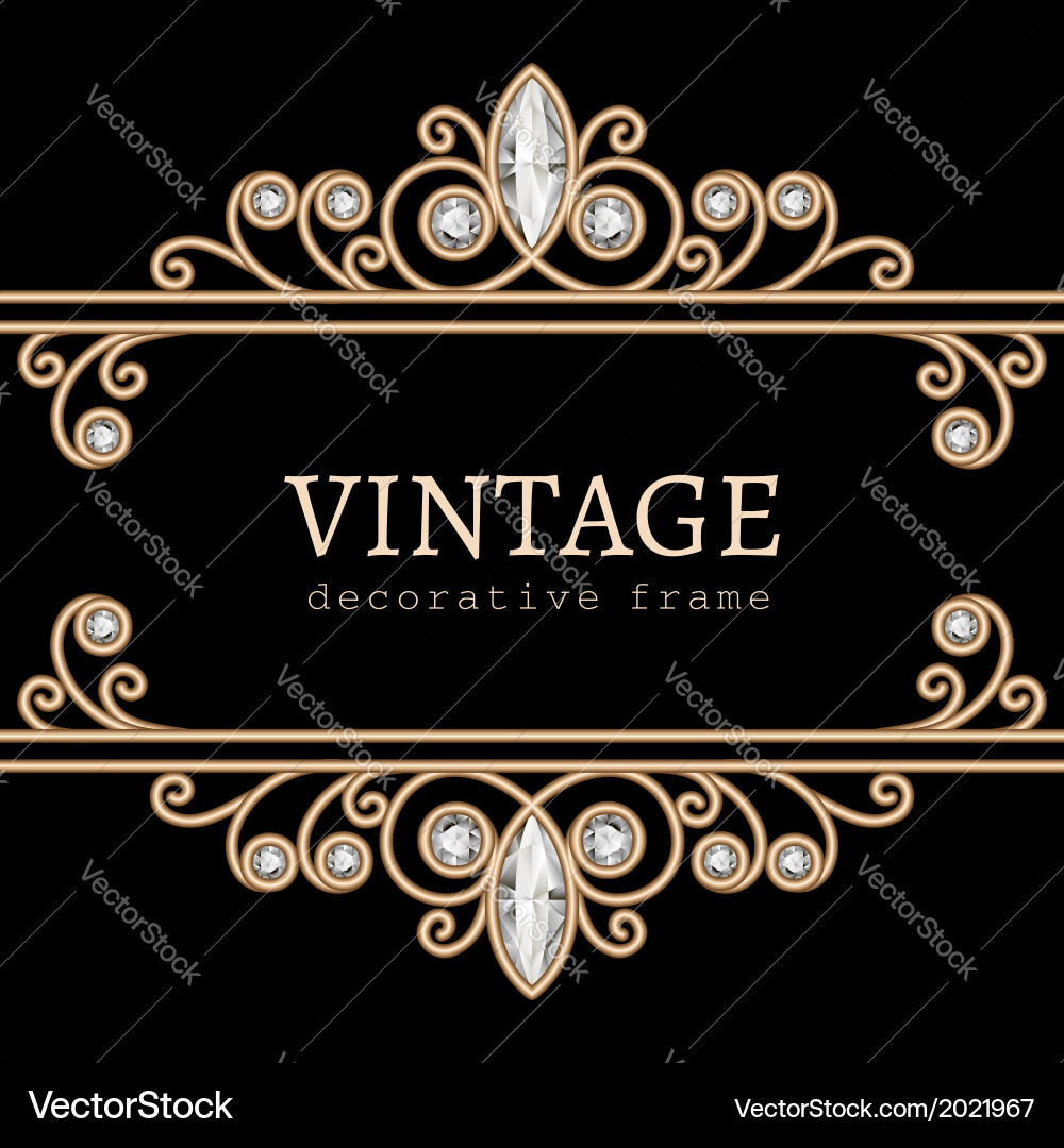 Elegant Gold Swirl Frame vector image