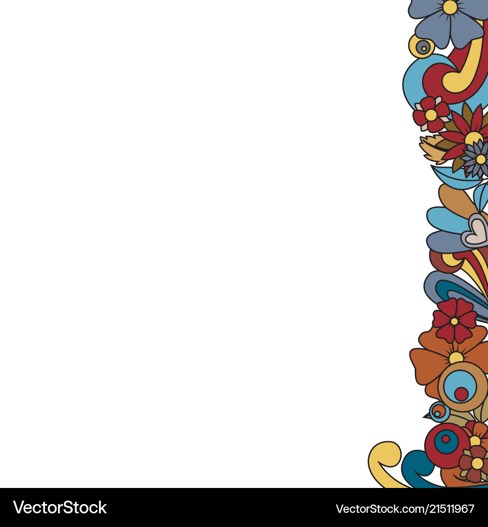 Frame in tengle style pattern with blooms vector image