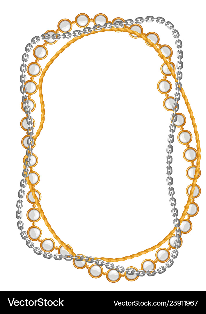 Frame with golden chains Vector Image