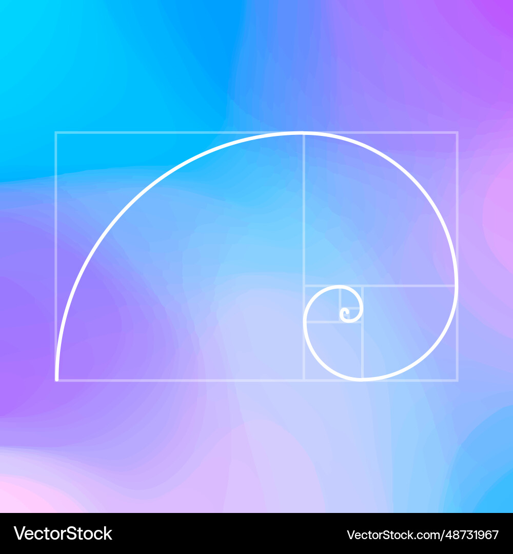 Golden ratio-proportion fibonacci sequence Golden ratio-proportion fibonacci sequence vector image