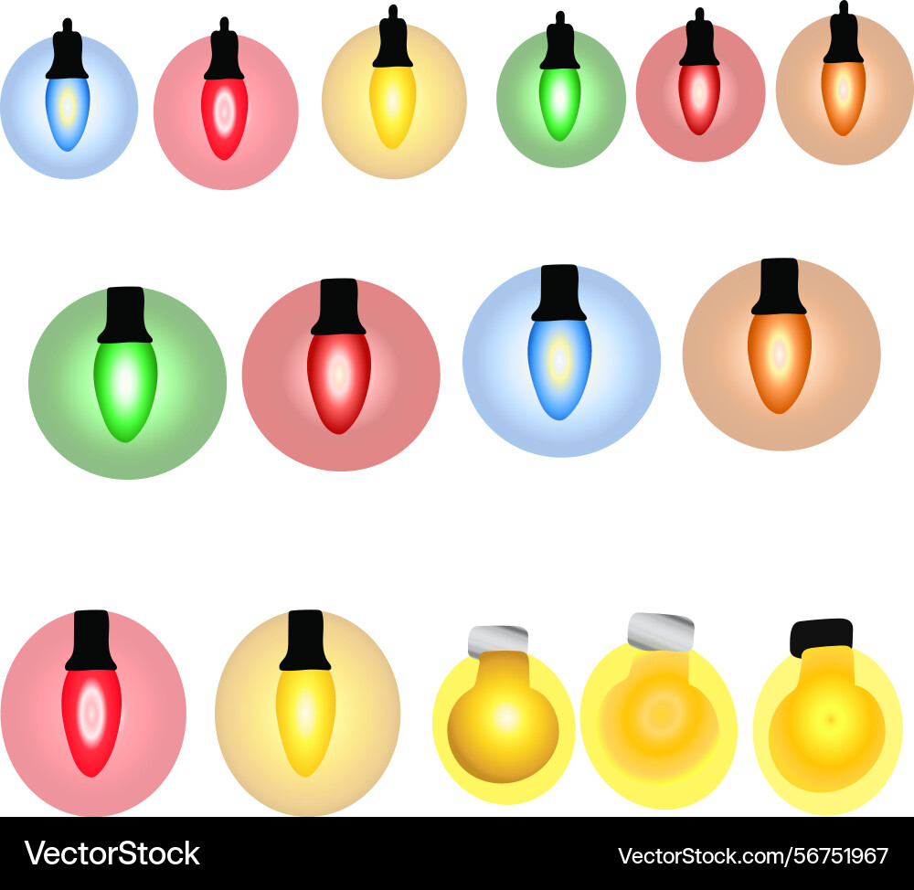Light post with string neon effect small lamp vector image