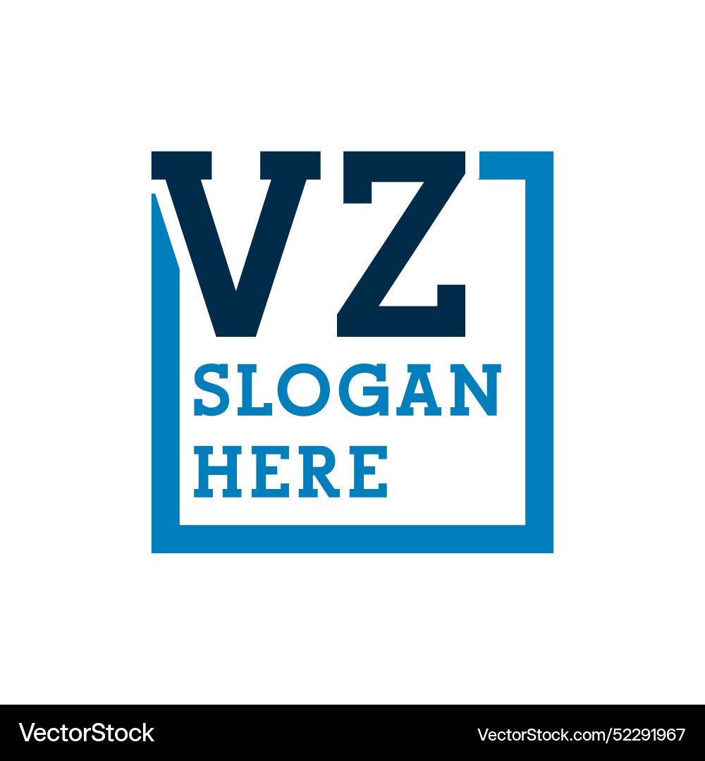Minimal initials logo letters v and z vz initial Vector Image