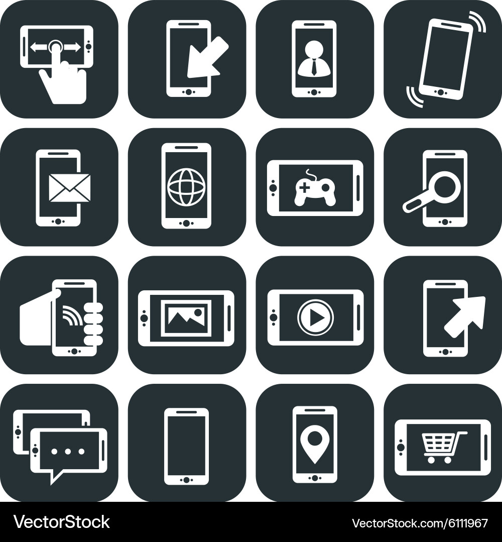 Mobile App Icons - Technology & Usage vector image