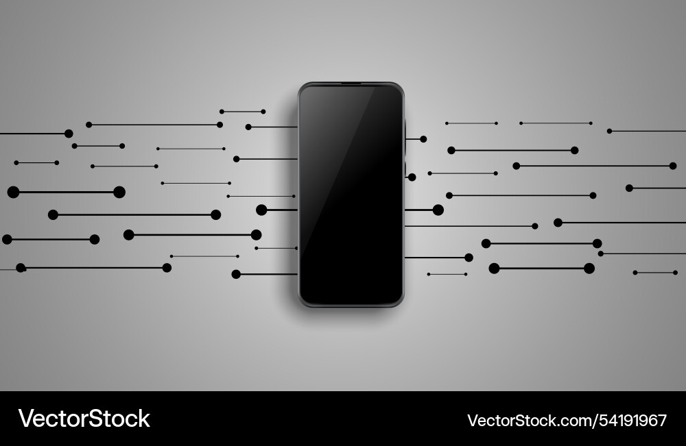 Mobile mockup design with lines in background Mobile mockup design with lines in background vector image