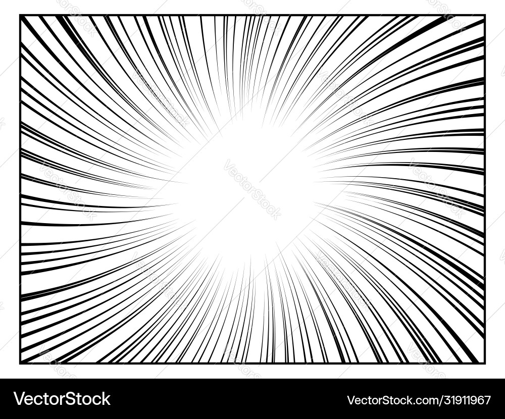 Radial line drawing action speed lines stripes Radial line drawing action speed lines stripes vector image