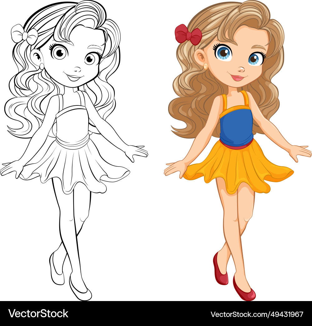 Schöne Frau Cartoon Charakter in schickem Mini Vektorbild