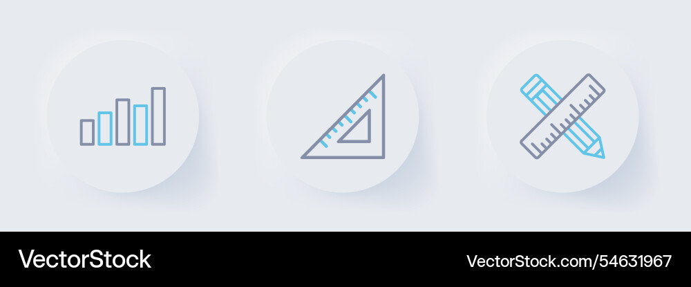 Set line crossed ruler and pencil triangular Set line crossed ruler and pencil triangular vector image
