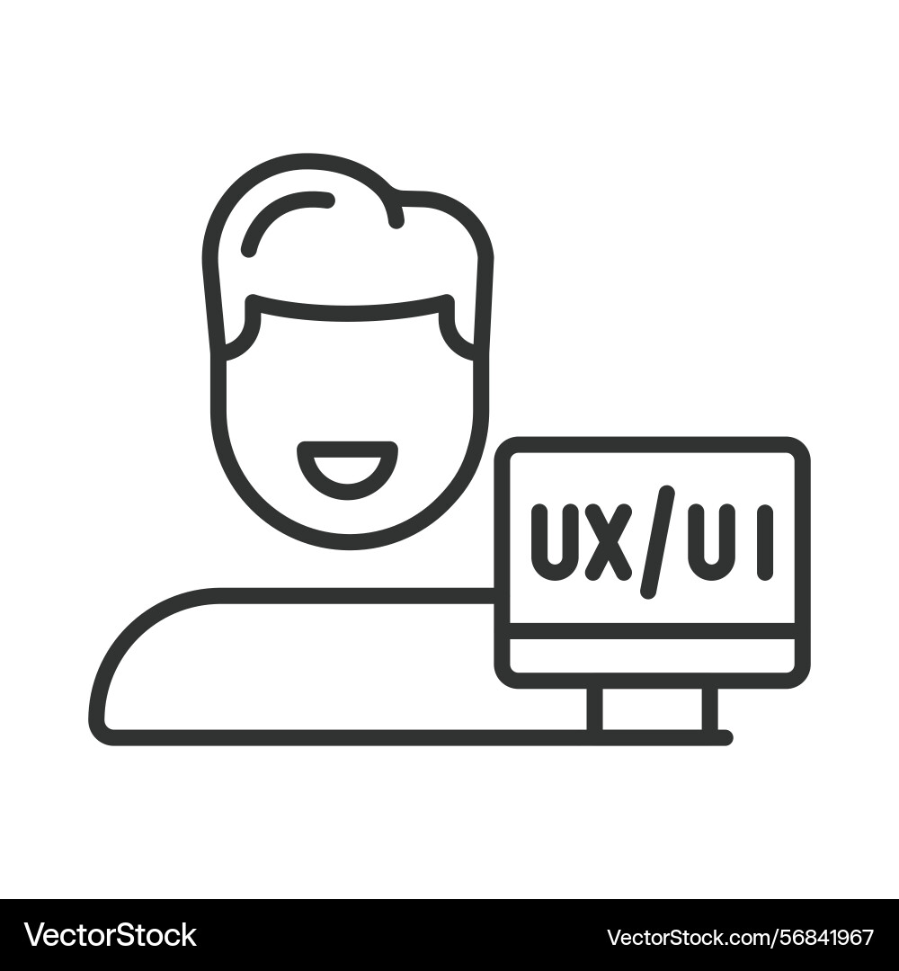 Ux ui designer icon in line design vector image
