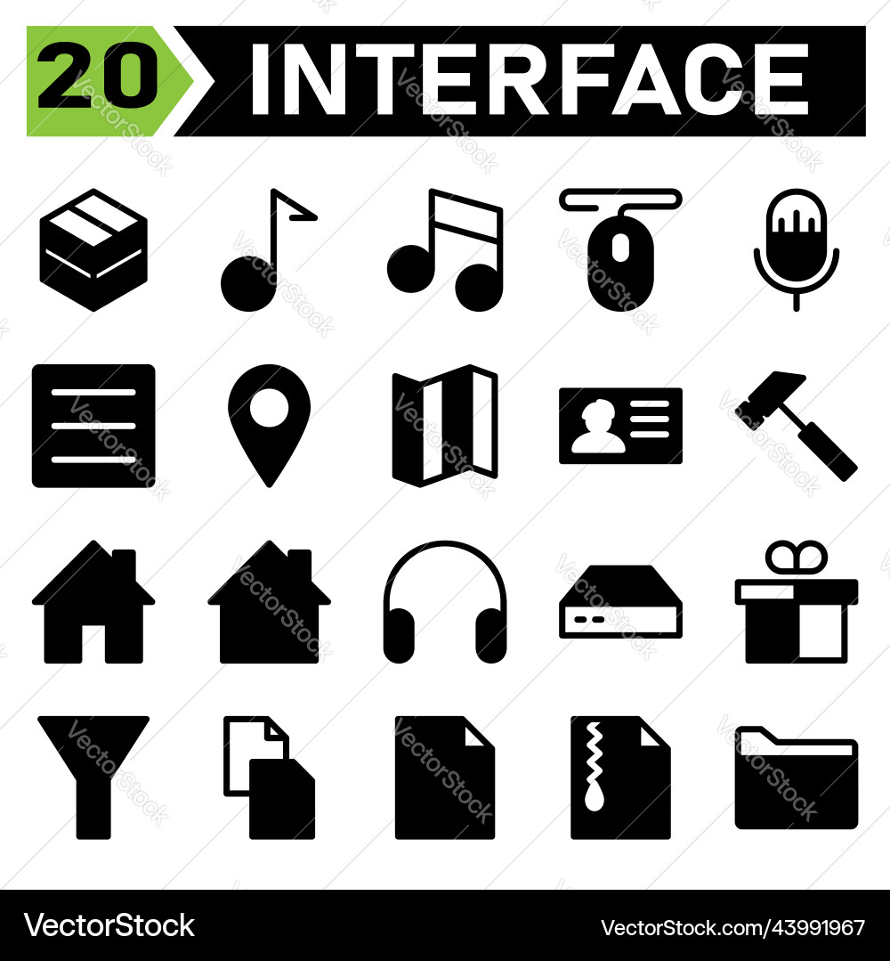 Web interface icon set include package box Vector Image
