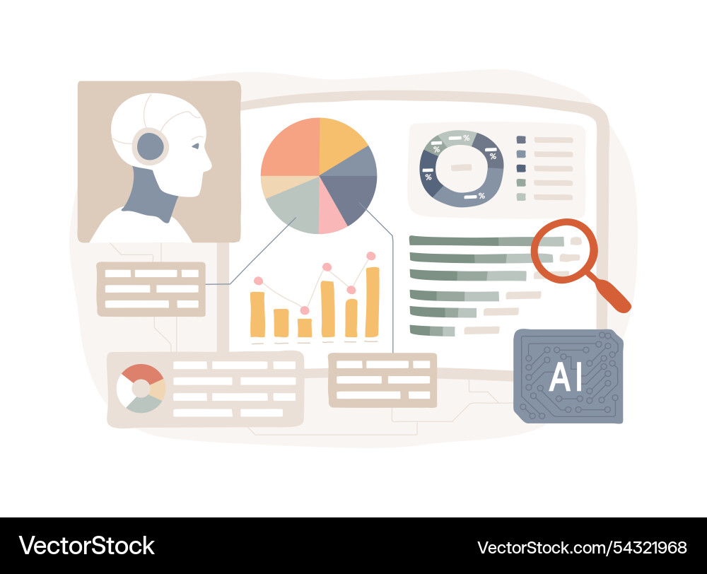 Ai-enhanced data analytics abstract concept Ai-enhanced data analytics abstract concept vector image