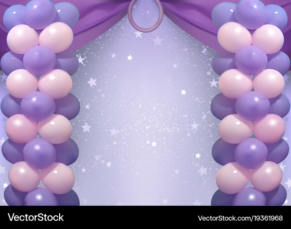 Birthday background with party balloons vector image