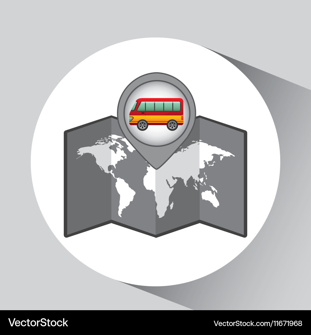 Bus map pointer design vector image