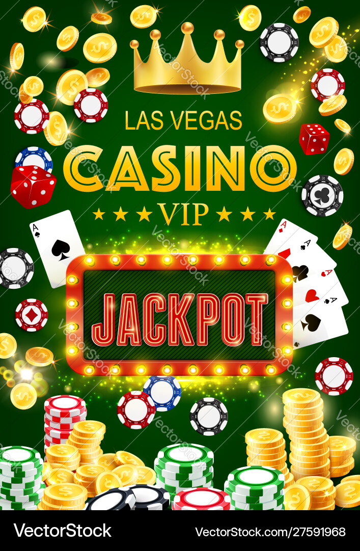 Casino Poker Karten Gold Münzen Würfel und Chips Casino Poker Karten Gold Münzen Würfel und Chips vektorbild