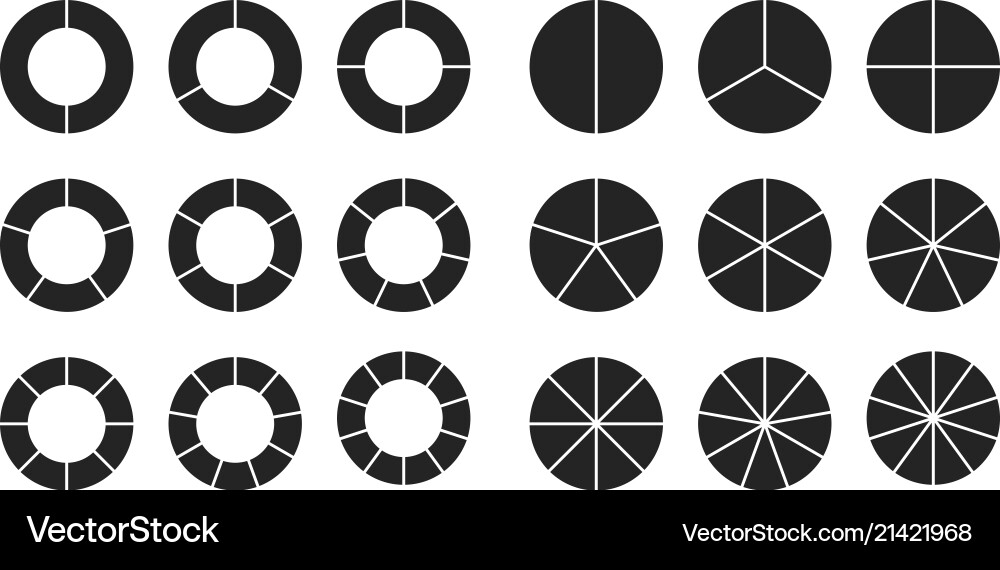 Circular Chart Sections - Segment Set vector image