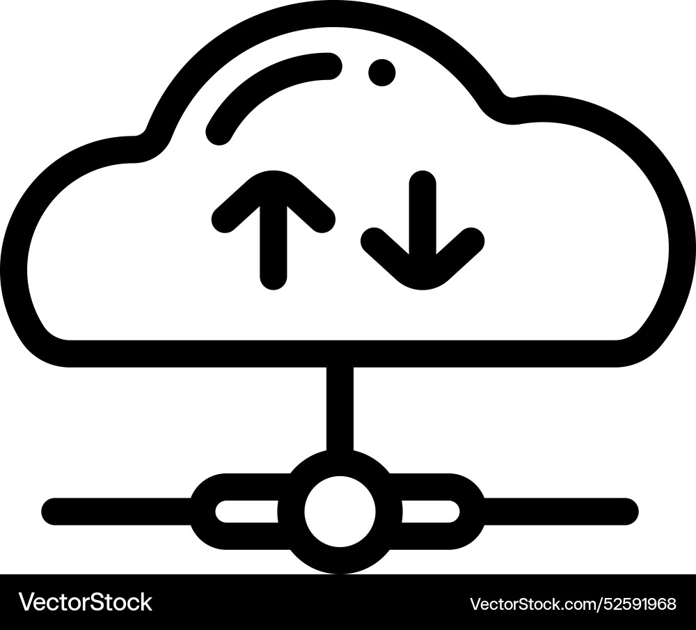 Cloud computing icon thin linear style design Vector Image