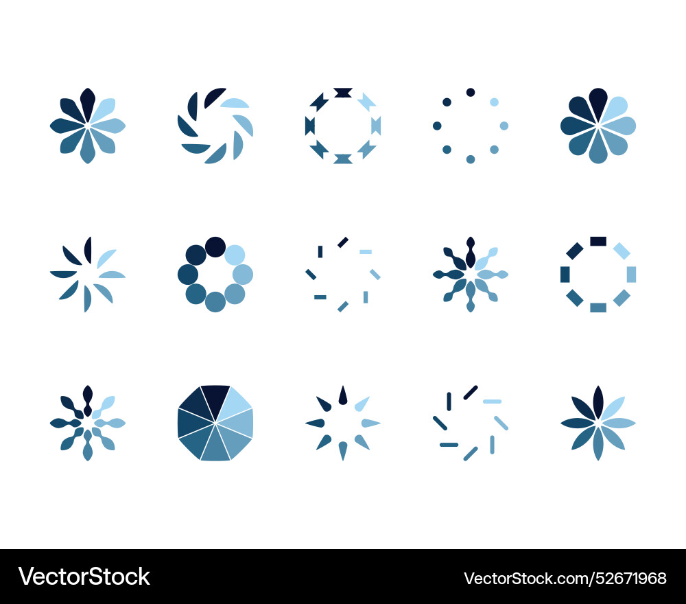 Collection loading bar status icon set of loaded Collection loading bar status icon set of loaded Vector Image