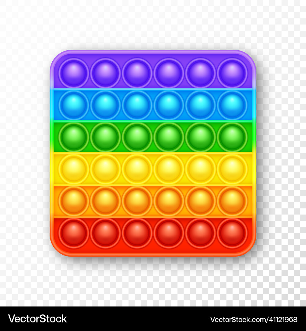 Colorful silicone anti-stress pop it toy trendy Colorful silicone anti-stress pop it toy trendy vector image
