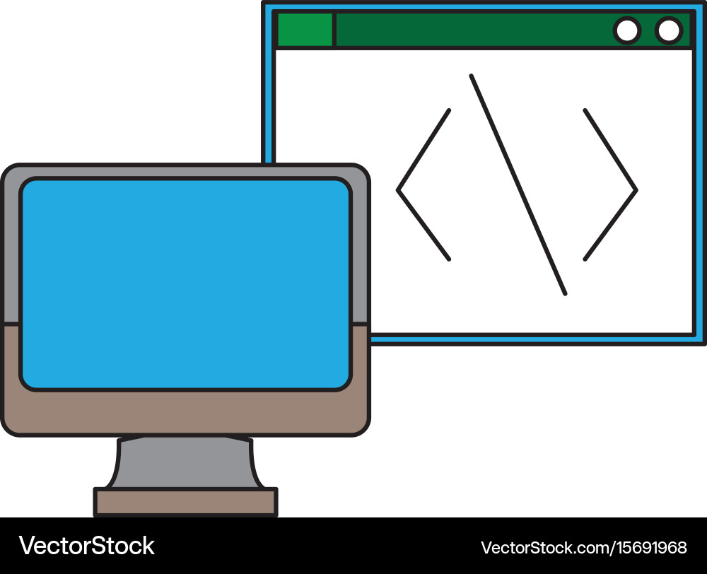 Computer Monitor Programmierung Design Grafik vektorbild
