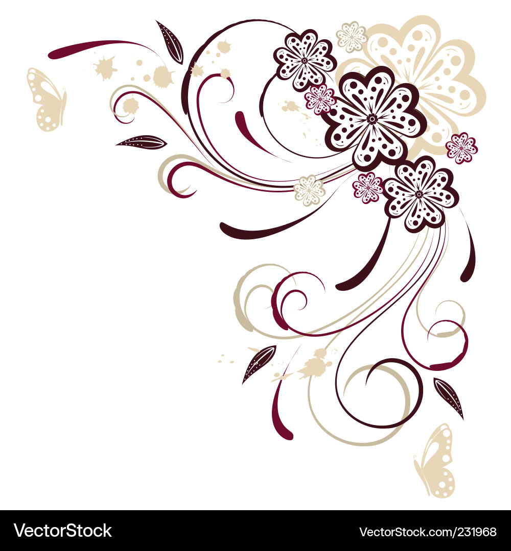 Floral Swirl Background Vector Image