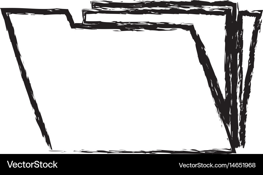 Folder file archive document technology sketch vector image