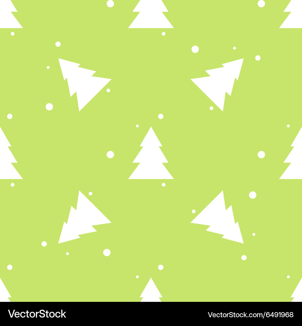 Forest fir tree and snow green seamless pattern Vector Image