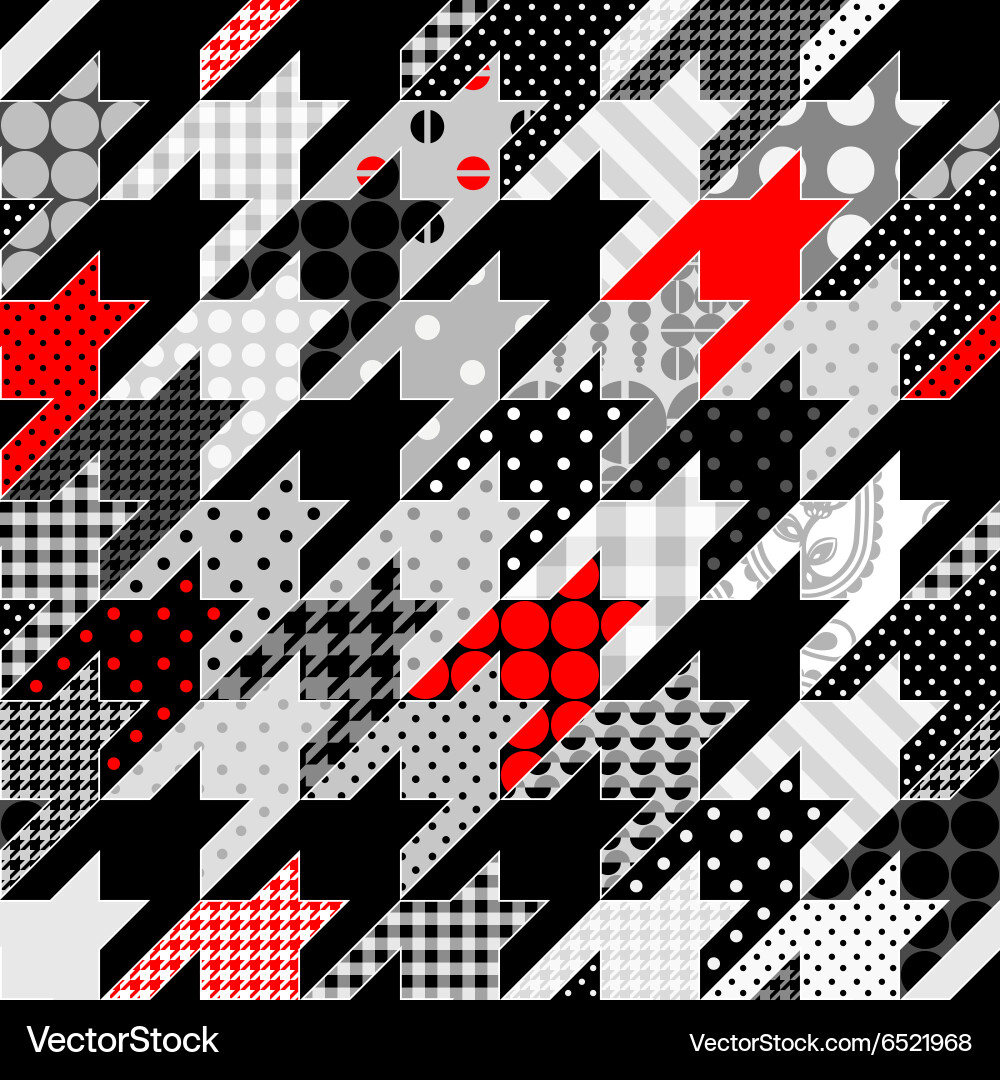 Geometric Patchwork Check Pattern Vector Image