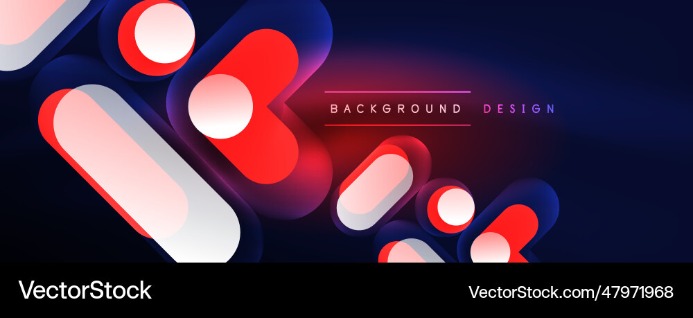 Glowing round shapes abstract background template Vector Image