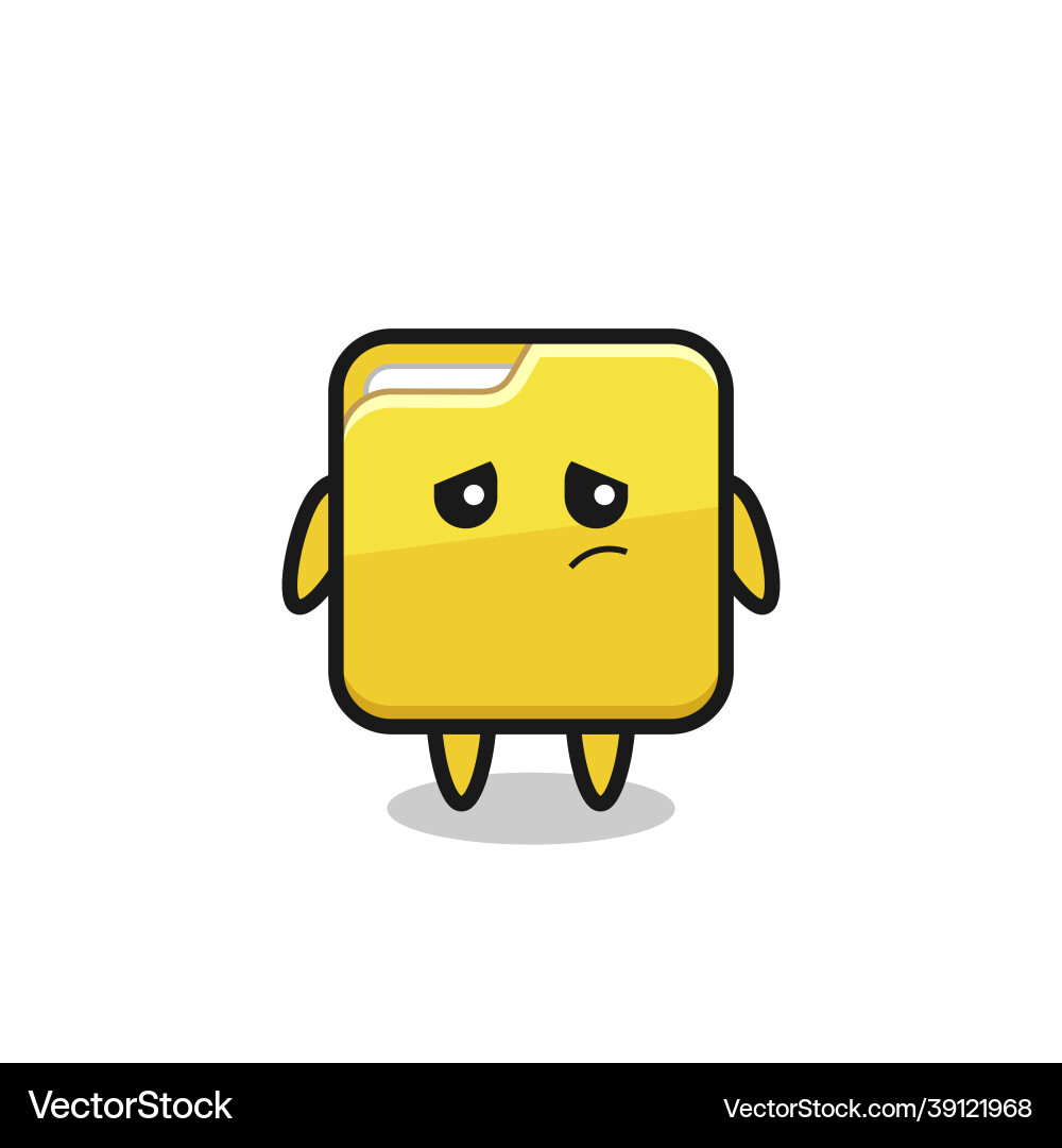 Lazy gesture of folder cartoon character Lazy gesture of folder cartoon character Vector Image