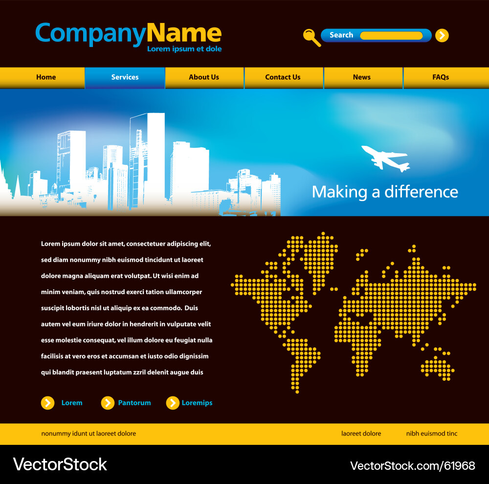Modern Cityscape Website Template Vector Image