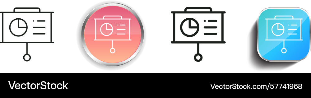 Presentation icon thin linear regular and button vector image