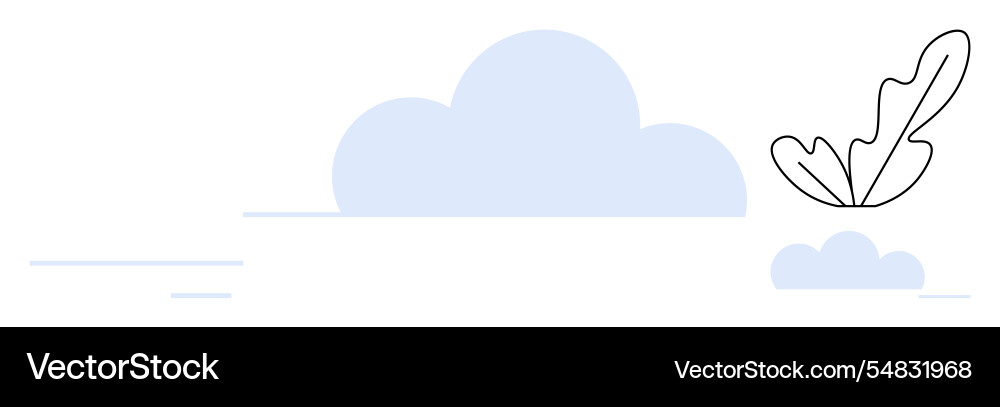 Soft blue clouds with swift feather Soft blue clouds with swift feather vector image