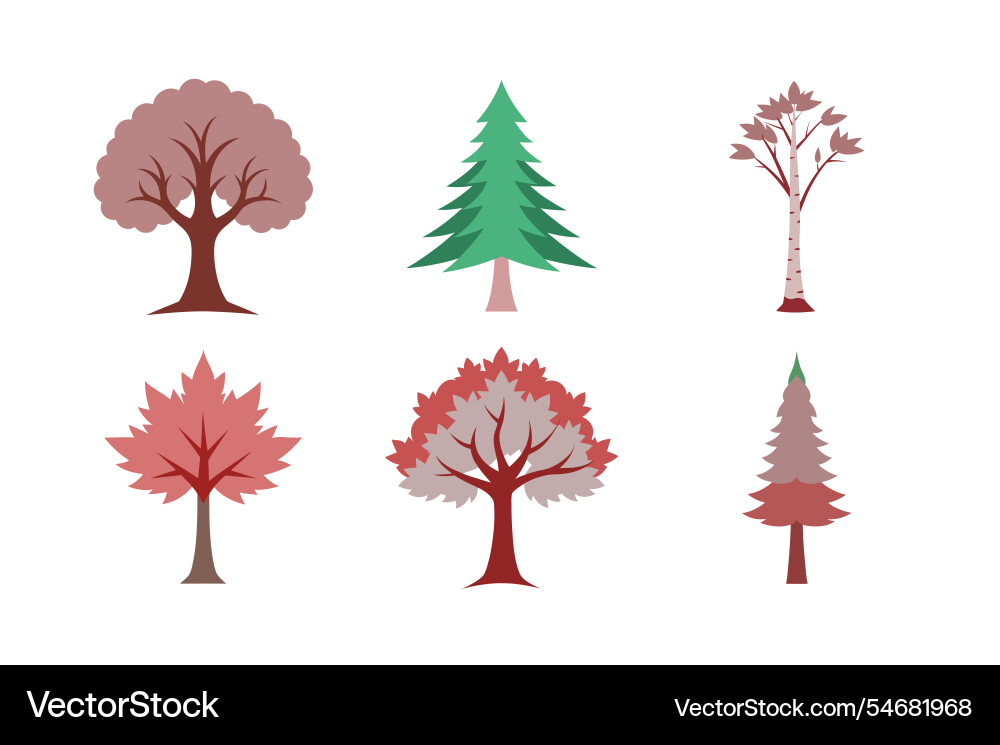 Tree icons - design Vector Image
