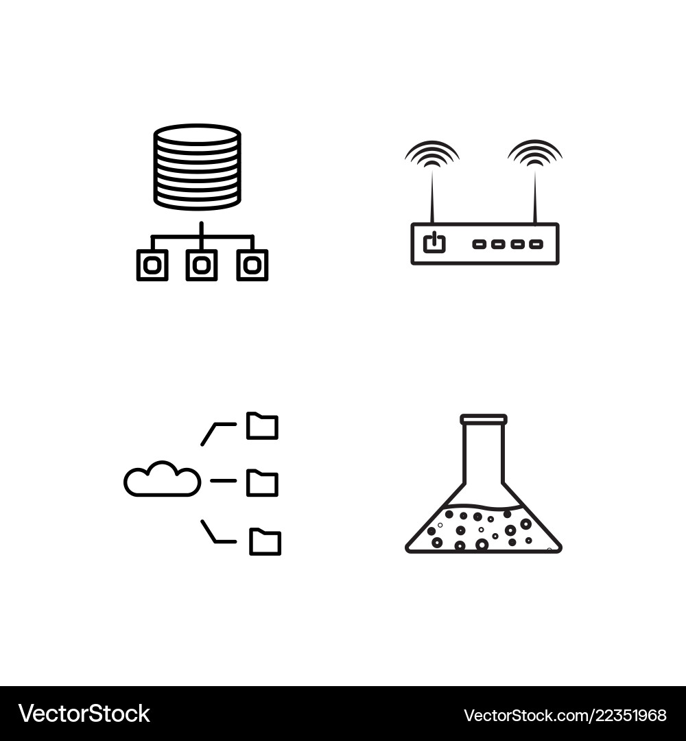 Web simple outlined icons set vector image
