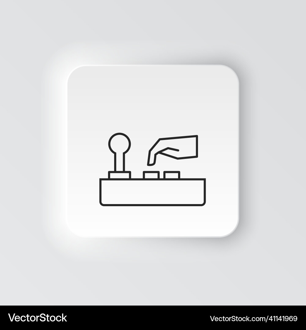 Arcade joystick game neumorphic style icon Vector Image
