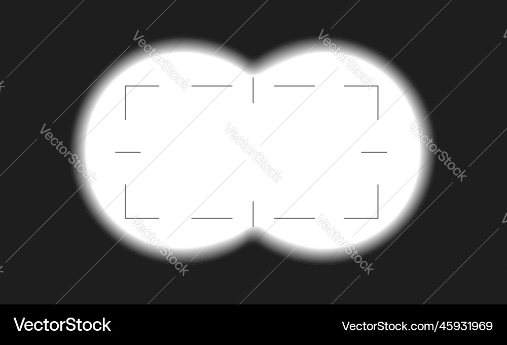 Binocular viewfinder template with scale and empty vector image