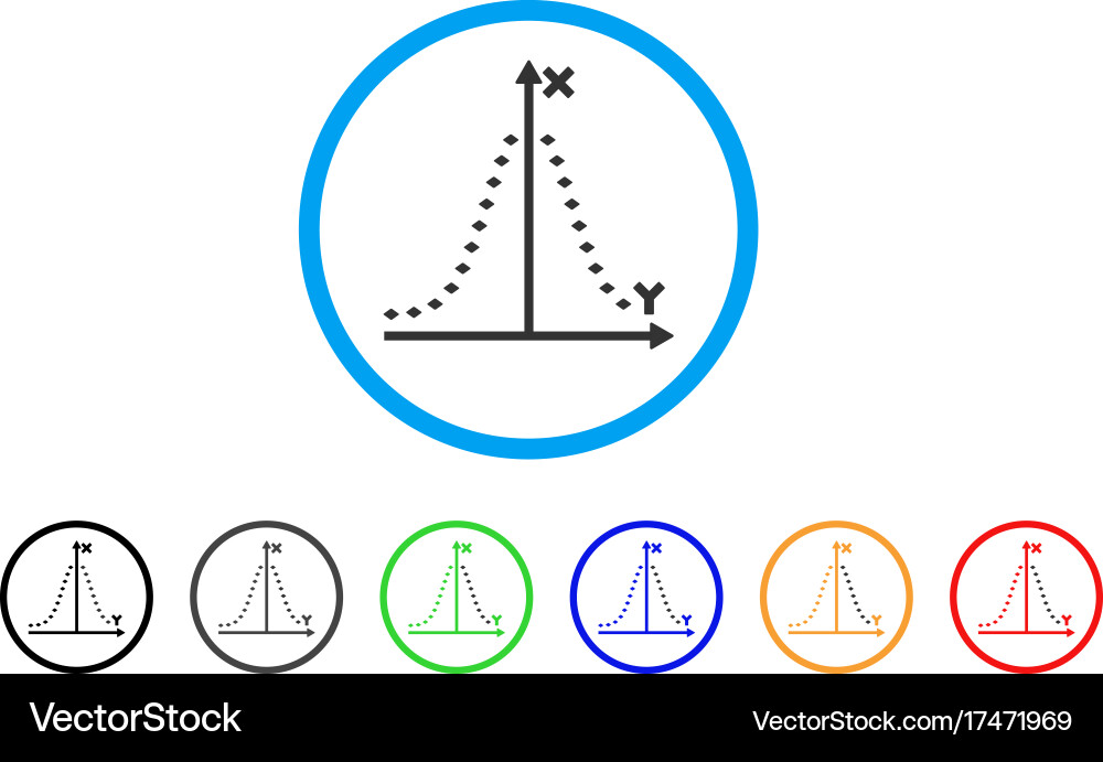 Dotted gauss plot rounded icon vector image