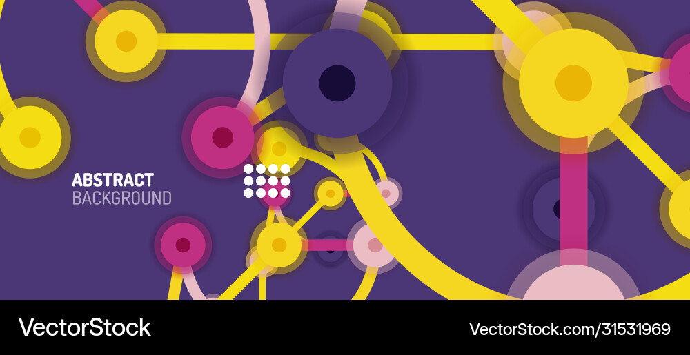 Flat style geometric abstract background round Vector Image