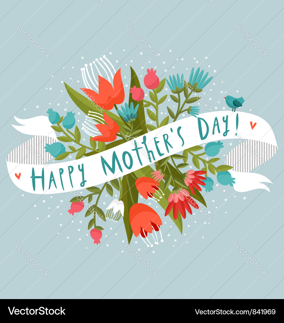 Floral Mothers Day Greeting vector image