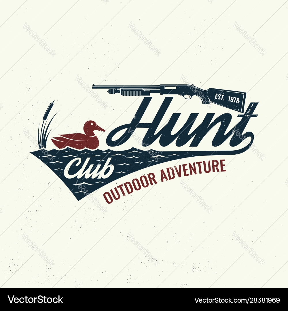 Hunting club badge concept for shirt vector image