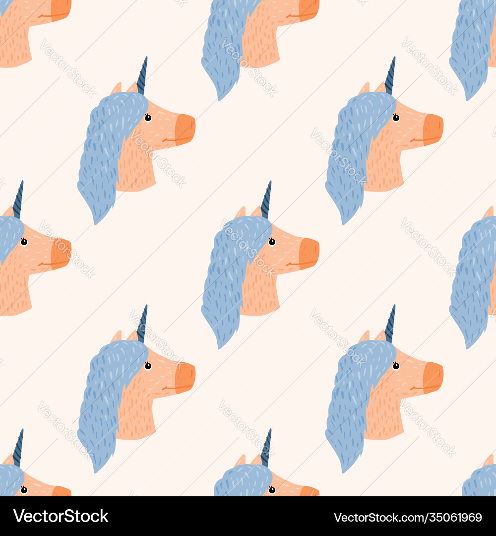 Isolated seamless pattern with magical unicorn Isolated seamless pattern with magical unicorn vector image