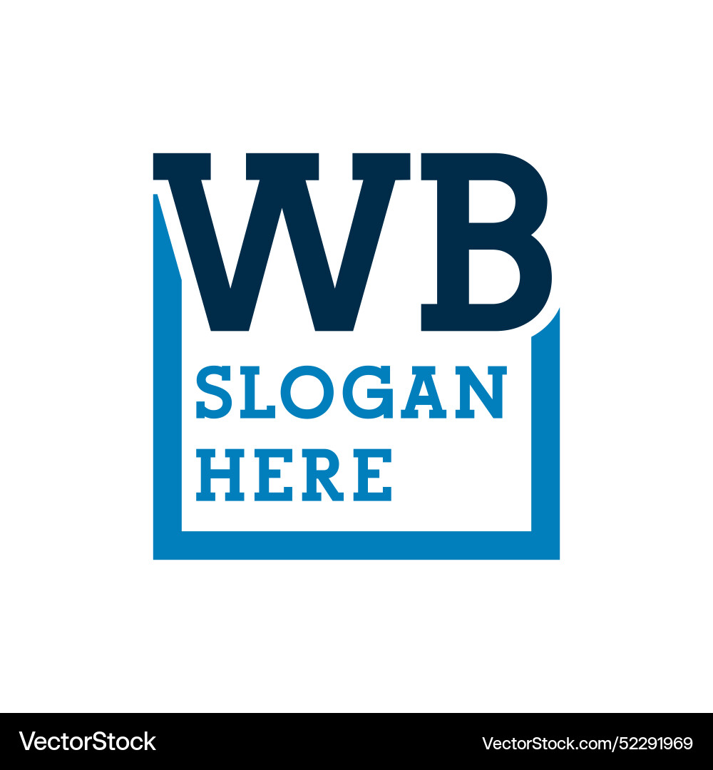 Minimal initials logo letters w and b wb initial Vector Image