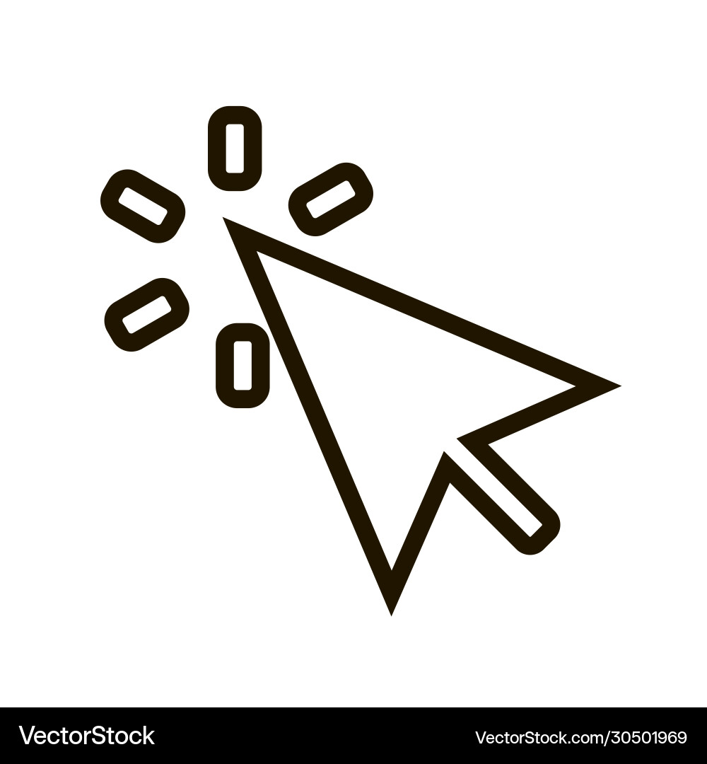 Mouse click cursor icon in trendy flat style vector image