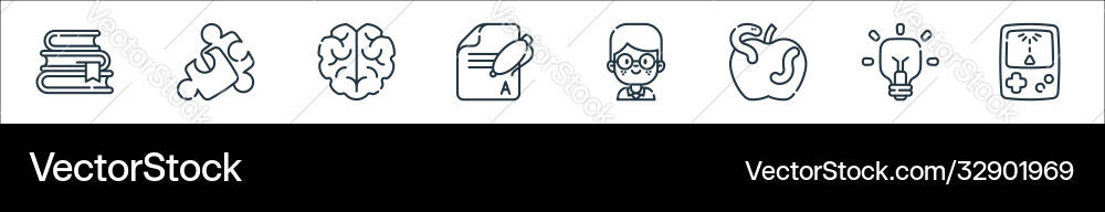 Nerd line icons linear set quality Nerd line icons linear set quality vector image