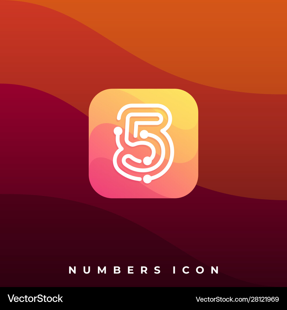 Numbers circuit application template Vector Image