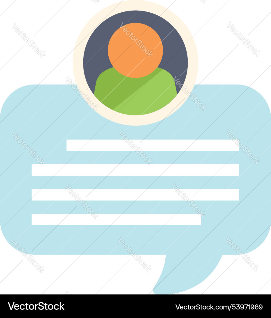 Person icon sending a message in speech bubble Person icon sending a message in speech bubble vector image