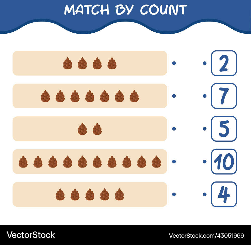 Pine Cone Counting Game Vector Image